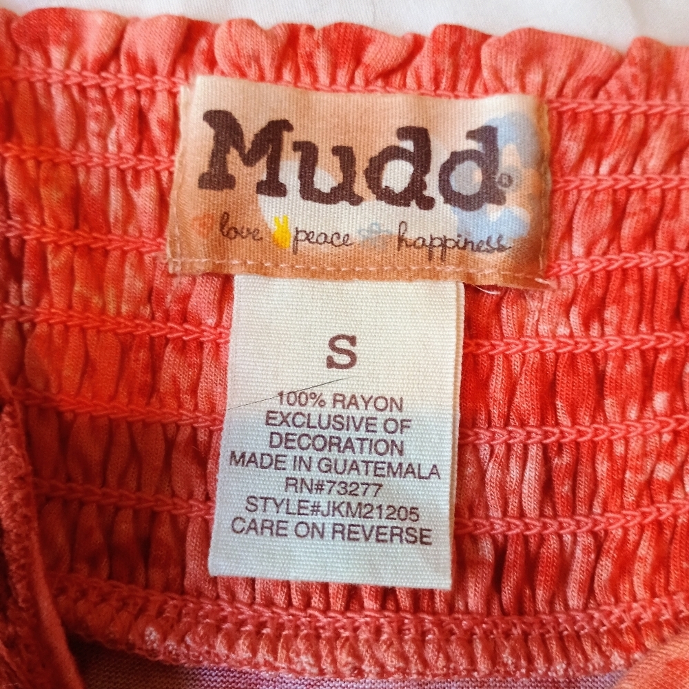 Y2K Mudd Crochet Tiered Spaghetti Strap Mini Sundress/Tank Size‎ Small Orange - Picture 12 of 12